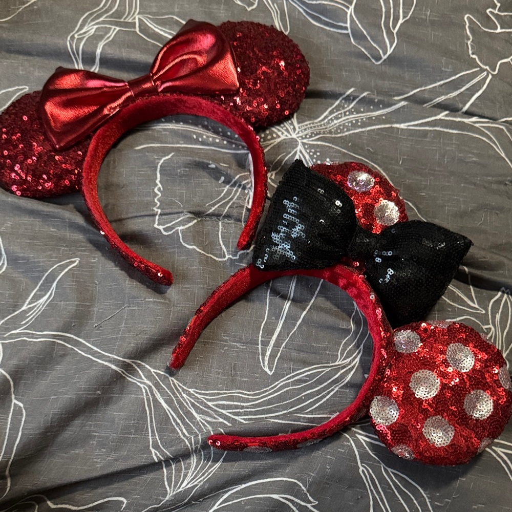 SOLD—Minnie Mouse Red Sequin Ears (bundle)